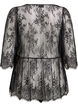 Spitzentop mit Bindedetail und 3/4-Ärmeln, Schwarz, Packshot image number 1