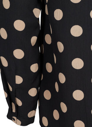 FLASH – Langärmlige Bluse mit Druck, Black Brown Dot, Packshot image number 3
