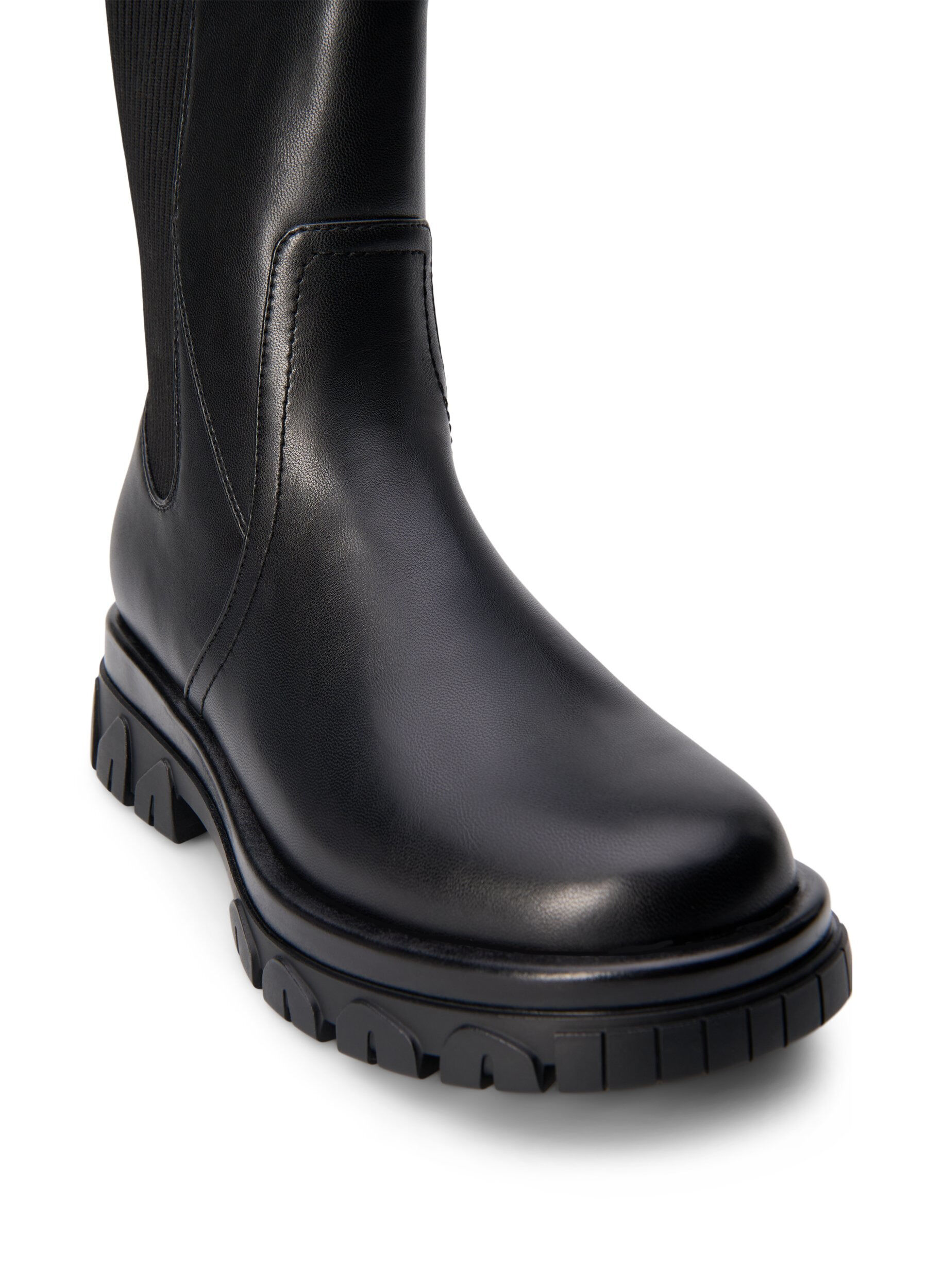 ZizziExtra-Weite - Kurzer Stiefel mit Gummizug, Schwarz, Packshot image number 3