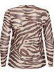 Bluse aus Mesh mit Print, Braun, Packshot image number 1