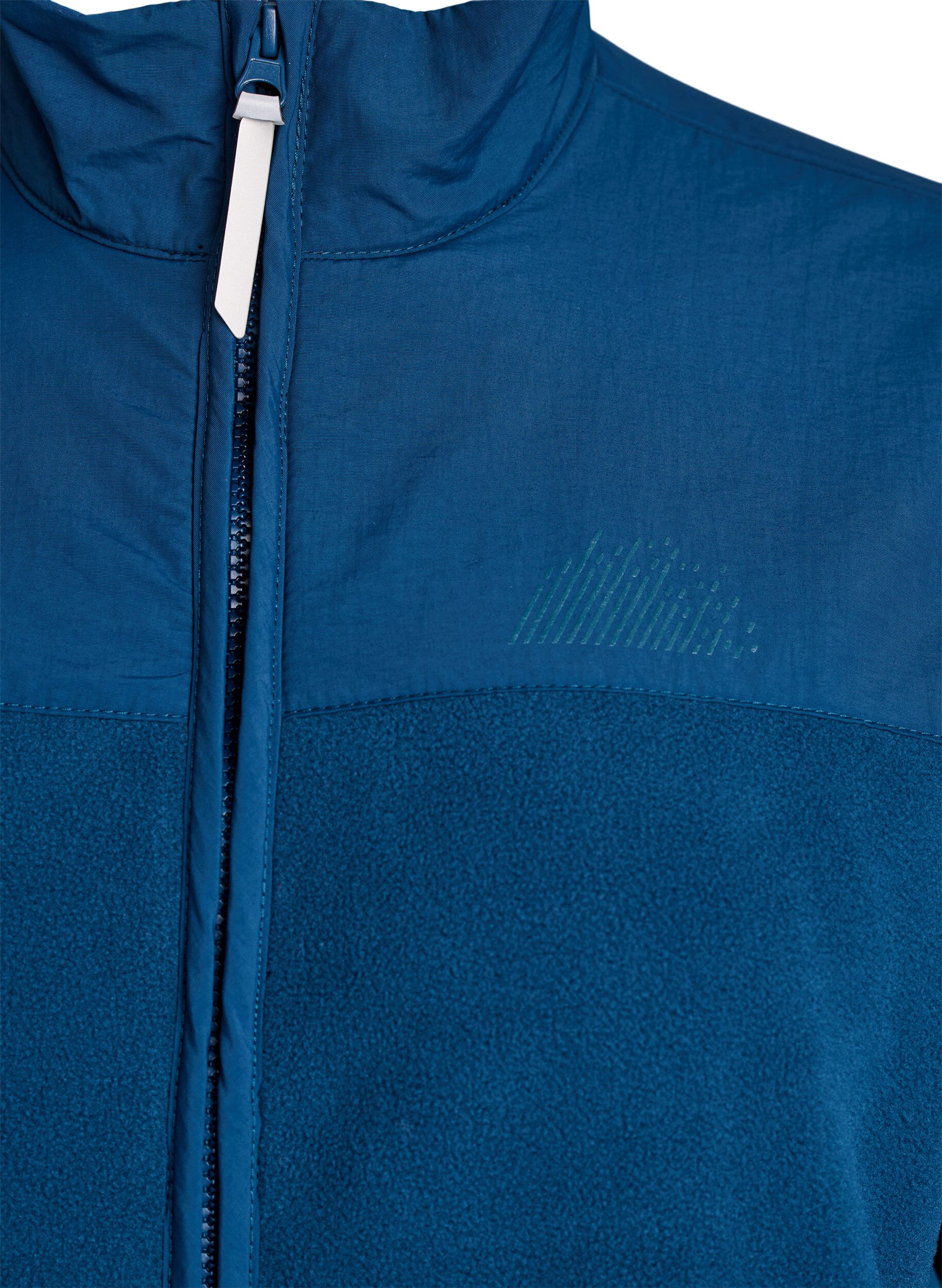 ZizziFleecejacke mit hohem Kragen und Taschen, Blau, Packshot image number 2