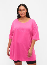 Overssize Baumwoll-T-Shirt mit Print	, Shocking Pink ÉTOILÉ, Model