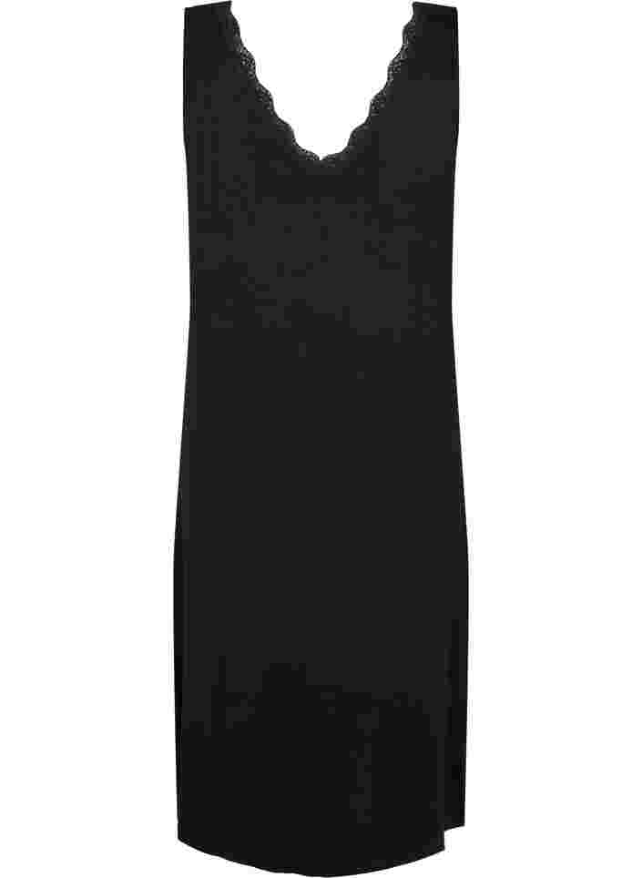 Ärmelloses Nachthemd aus Viskose, Black, Packshot image number 1