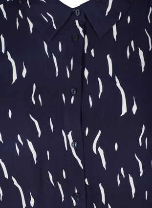 Viskose Bluse mit Print und 3/4-Ärmeln, Night Sky Rain, Packshot image number 2