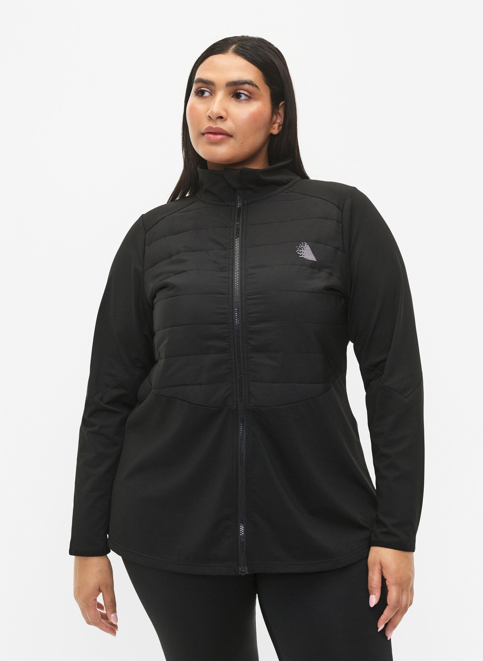 ZizziSport-Cardigan mit Steppung und Rei&szlig;verschluss, Black, Model image number 0