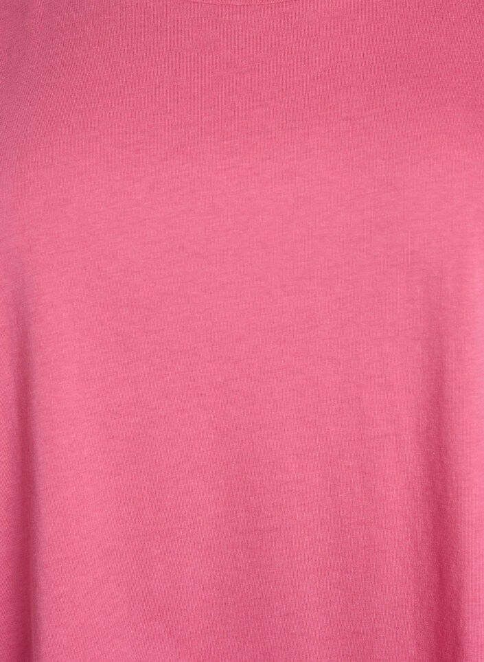 Kurz&auml;rmliges T-Shirt aus einer Baumwollmischung, Pink, Packshot image number 2