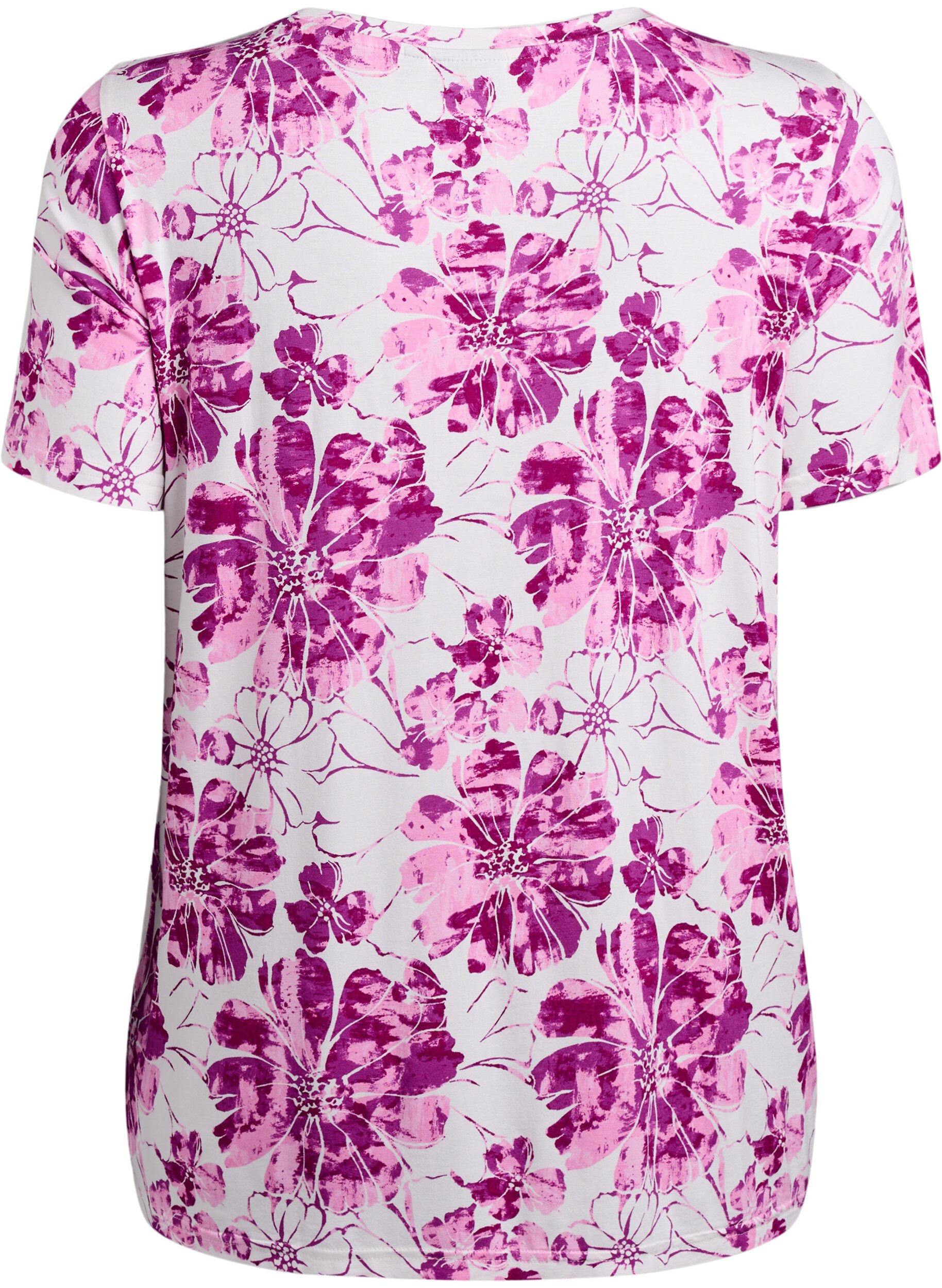 ZizziT-Shirt mit floralem Print, Pink, Packshot image number 1
