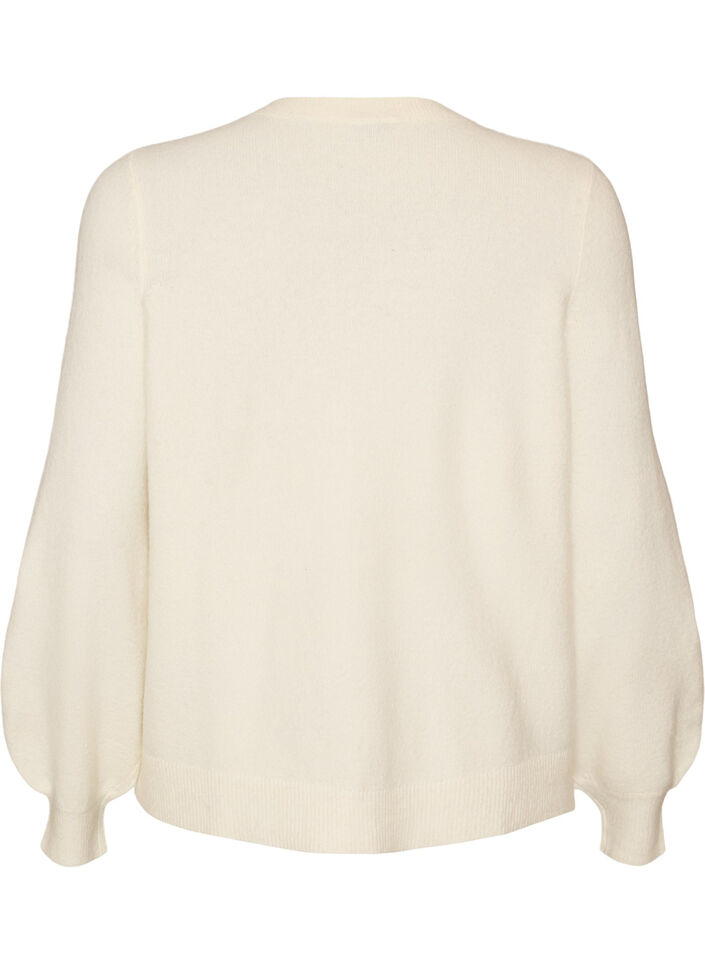 Strickjacke aus weichem Strick mit goldfarbenen Kn&ouml;pfen, Vanille, Packshot image number 1