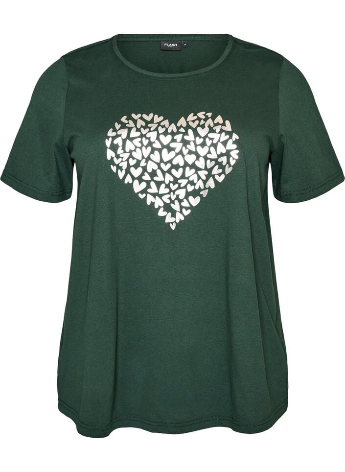 T-Shirt mit Print, Gr&uuml;n, Packshot image number 0
