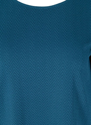 Bluse mit Struktur und 3/4-Ärmeln, Majolica Blue, Packshot image number 2