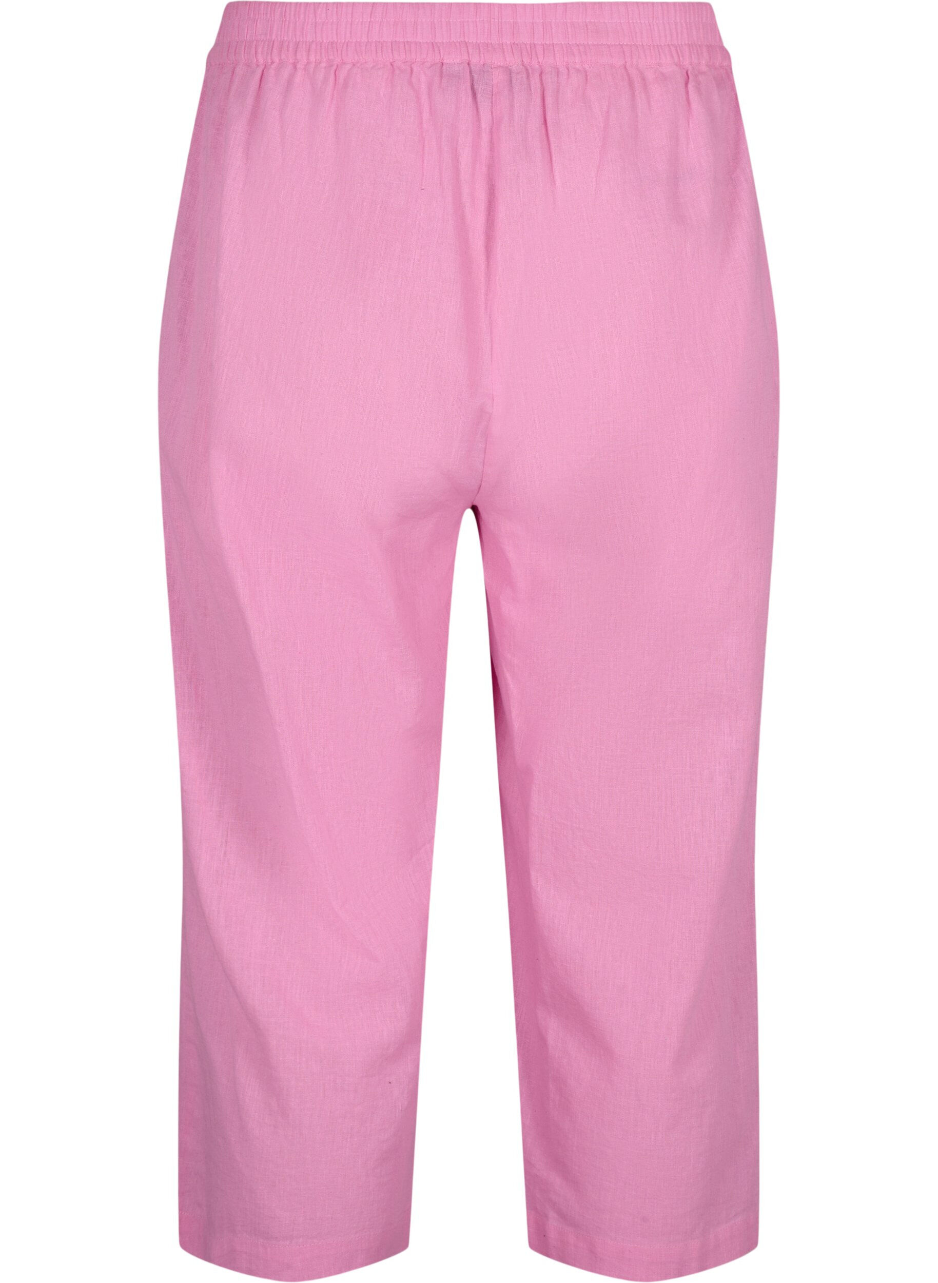 Zizzi7/8-Hose aus Baumwollmischung mit Leinen, Rosebloom, Packshot image number 1