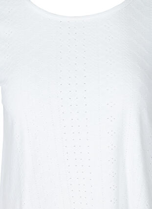 T-Shirt mit Lochstickerei, White, Packshot image number 2