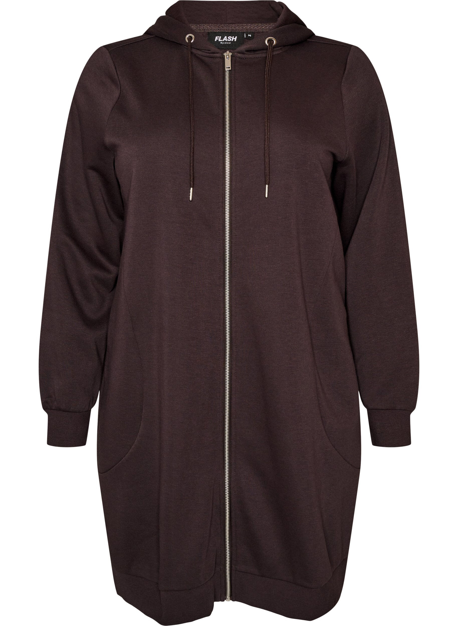 FLASH - Langer Hoodie mit Rei&szlig;verschluss und Taschen