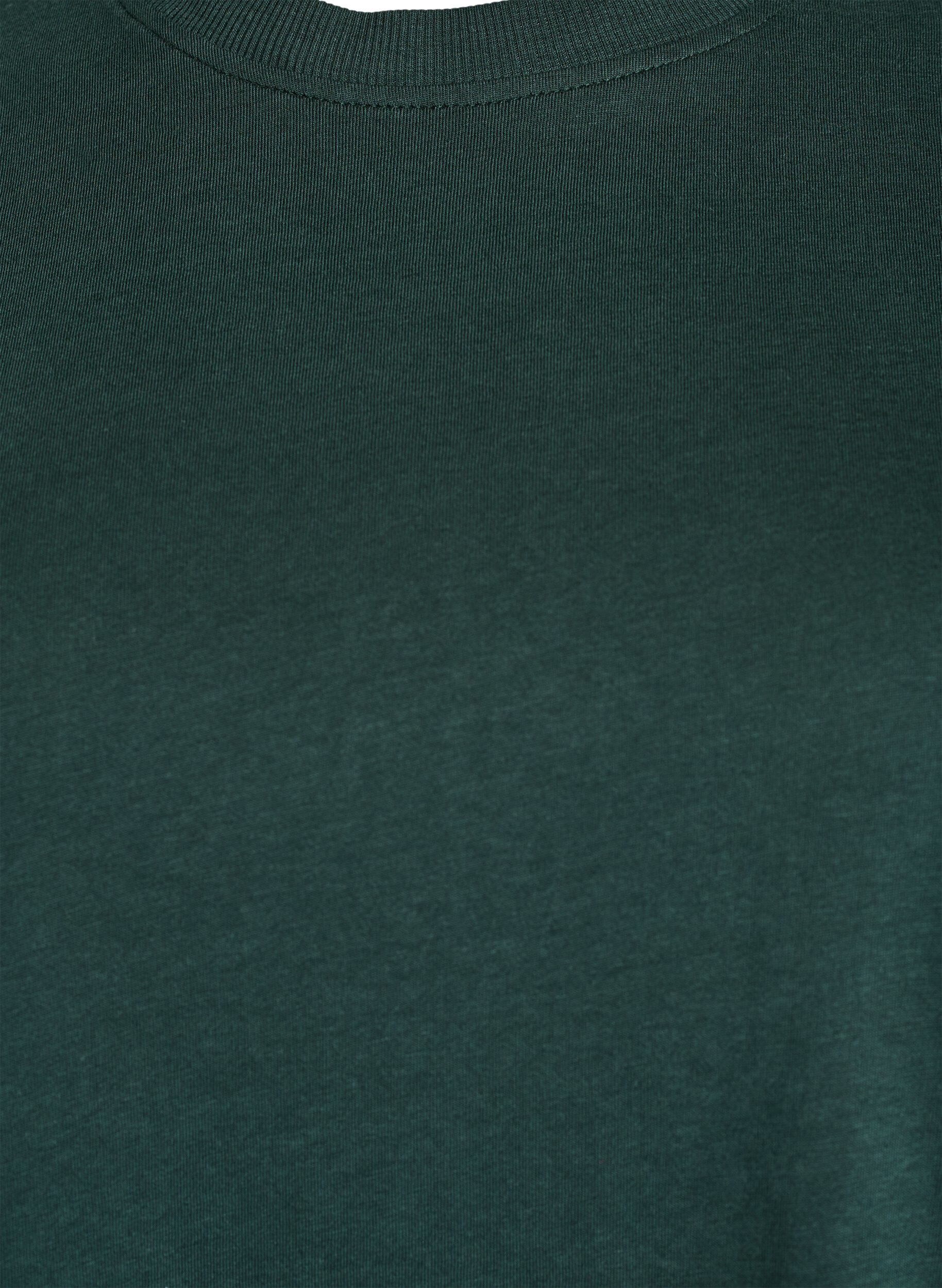 ZizziBasic T-Shirt aus Baumwolle mit Rundhalsausschnitt, Gr&uuml;n, Packshot image number 2