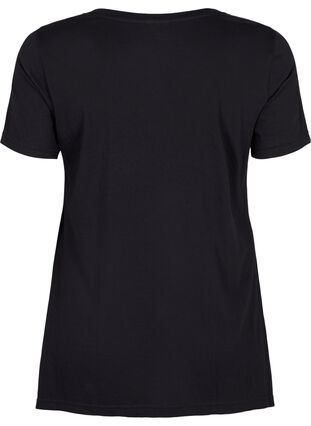 T-Shirt aus Baumwolle mit kurzen Ärmeln, Black LOVE, Packshot image number 1