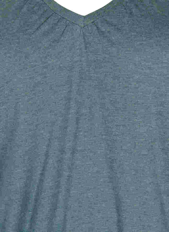 Melange-Bluse mit V-Ausschnitt, Sea Pine Mélange, Packshot image number 2
