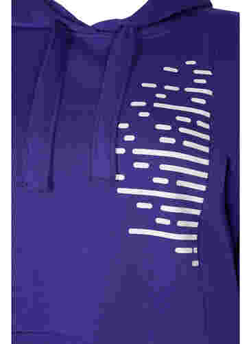 Langes Sweatshirt mit Kapuze und Taschen, Deep Blue, Packshot image number 2