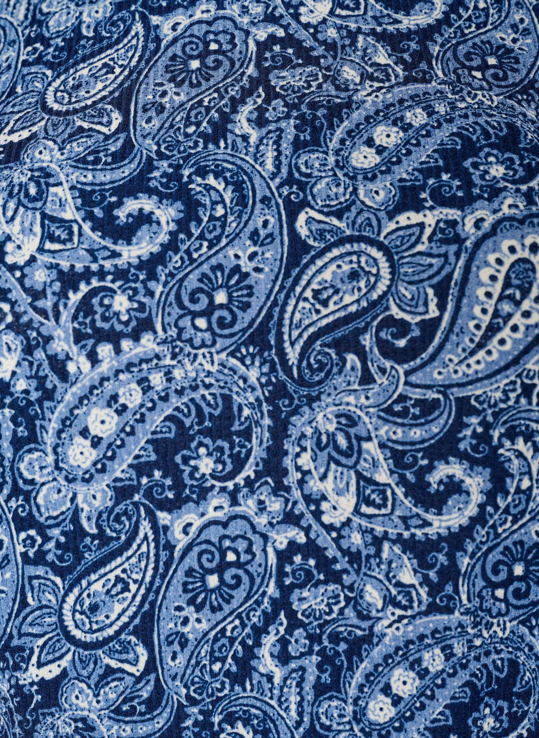 ZizziGemusterte Bluse mit kurzen &Auml;rmeln, Blau, Packshot image number 2