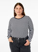 Gestreifte Bluse mit langen &Auml;rmeln, Schwarz, Model image number 0