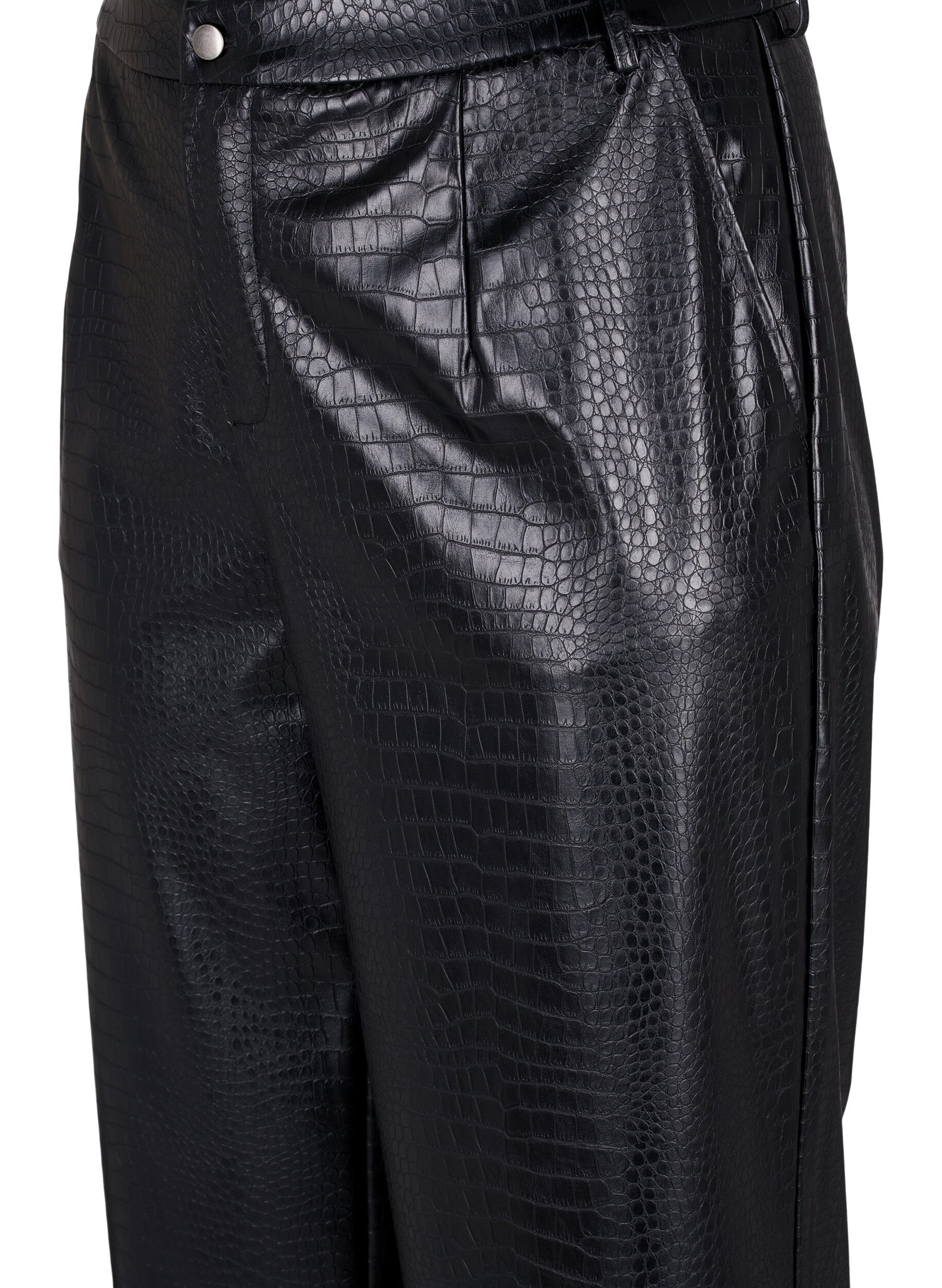 ZizziKunstlederhose mit Weite, Black, Packshot image number 2