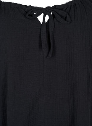 Langes Strandkleid aus Baumwolle, Black, Packshot image number 2