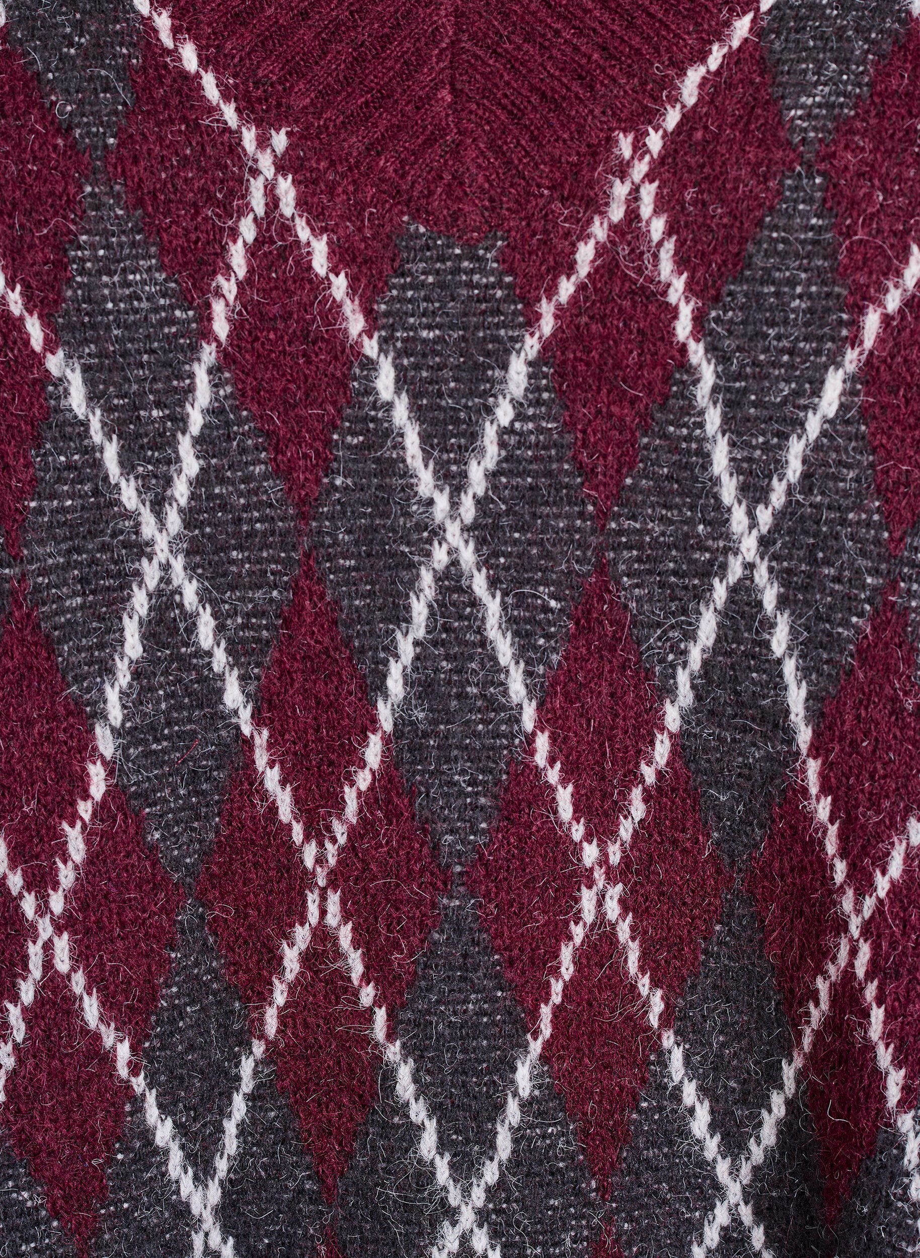 ZizziGestrickte Weste mit V-Ausschnitt und Argyle-Muster, Rot, Packshot image number 2