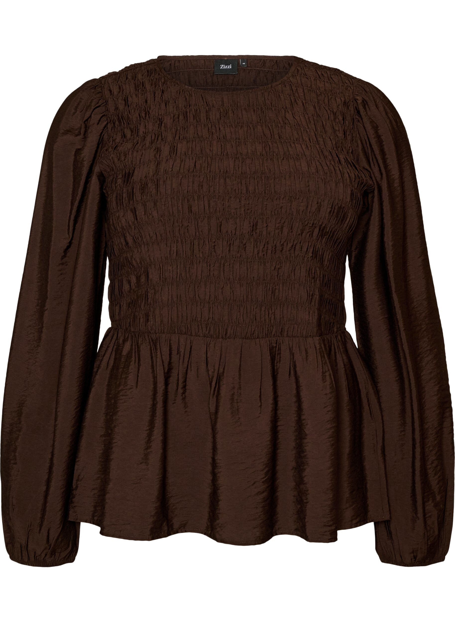 Bluse mit Puff und langen &Auml;rmeln
