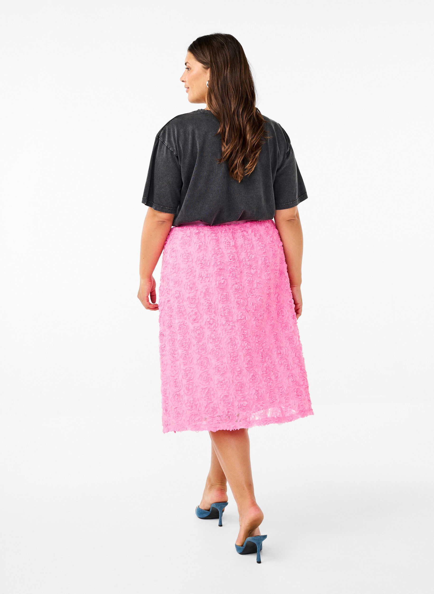 ZizziMidi-Rock mit 3D-Blumen, Dianthus, Model image number 1