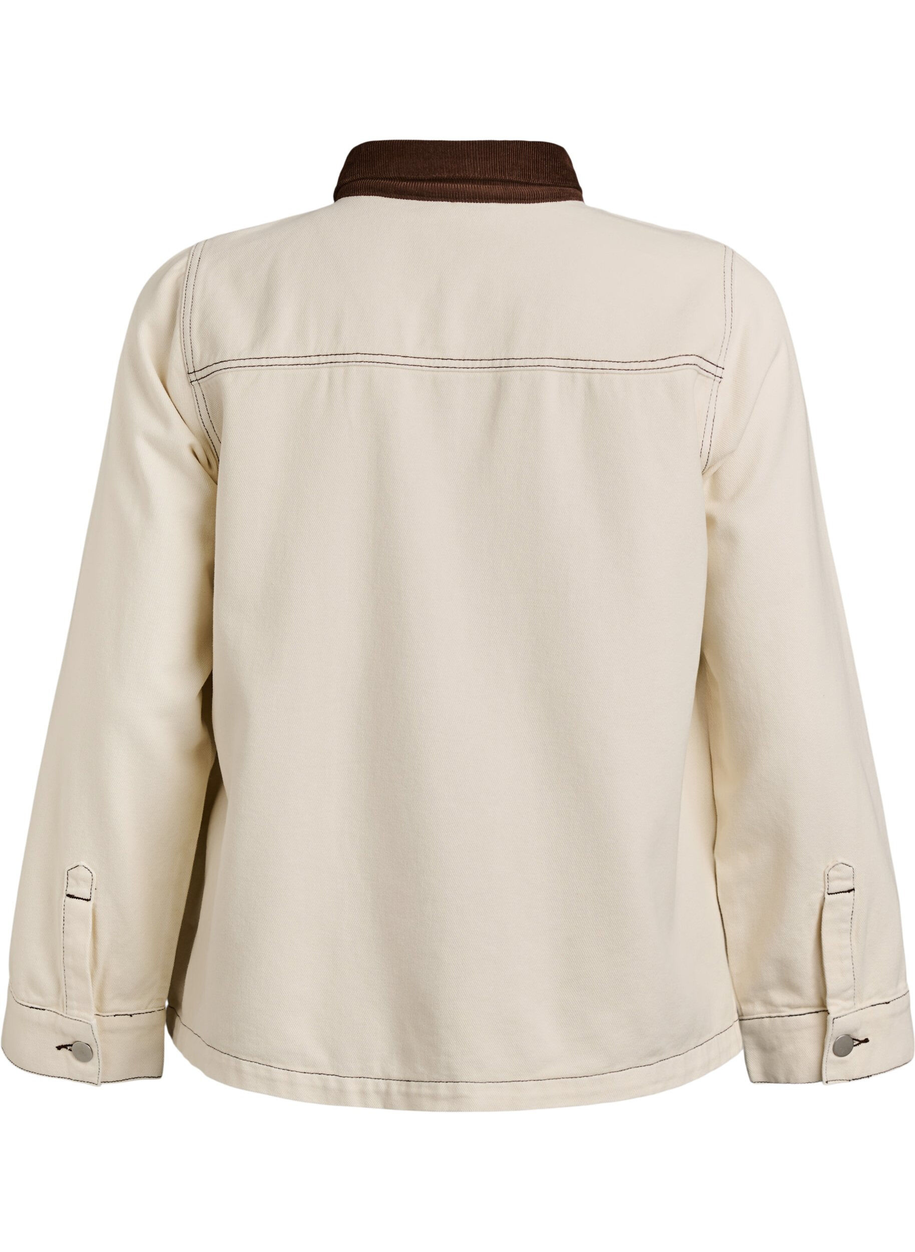 ZizziFarbige Jeansjacke mit Kontrastkragen, Vanille, Packshot image number 1