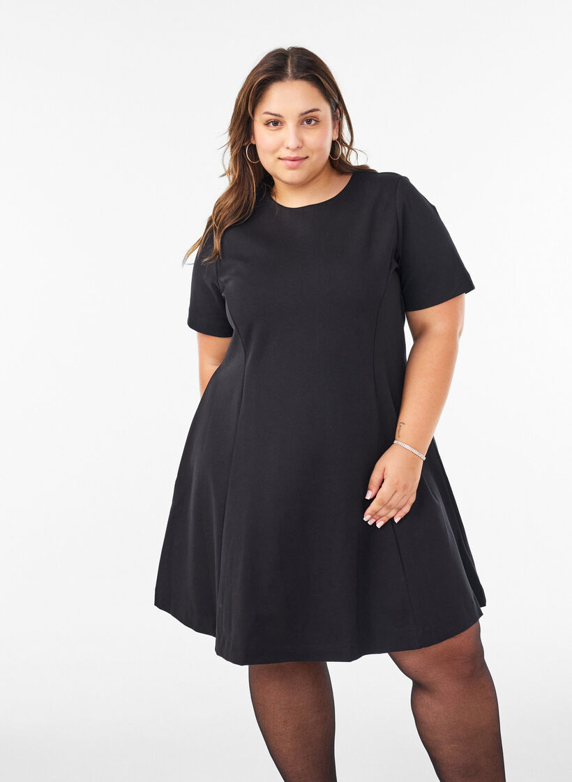 Kurzes A-Linien Kleid aus Jersey, 0199, Model image number 0