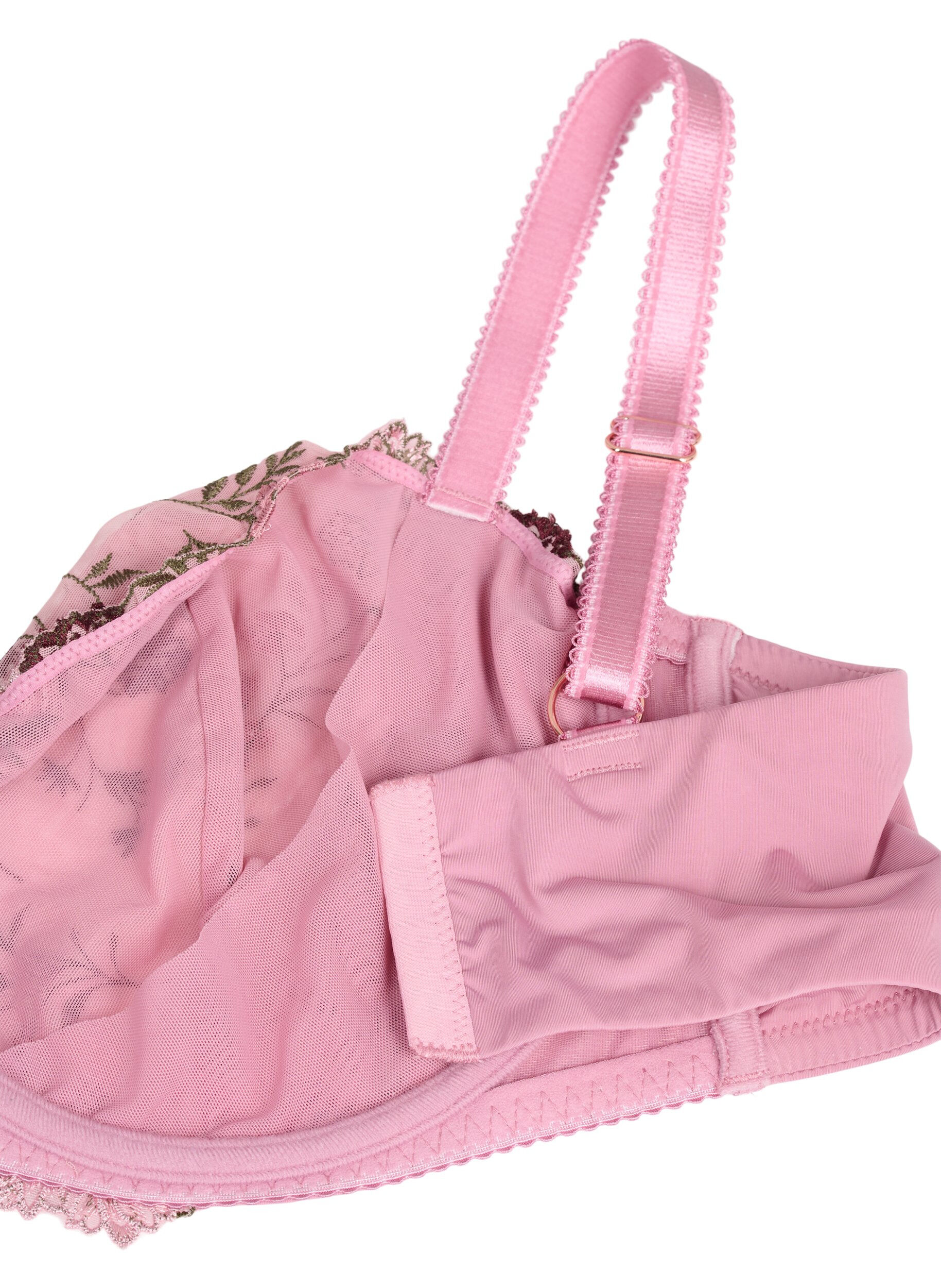 ZizziBalconette-BH mit gestickten Bl&uuml;ten, Rot, Packshot image number 3