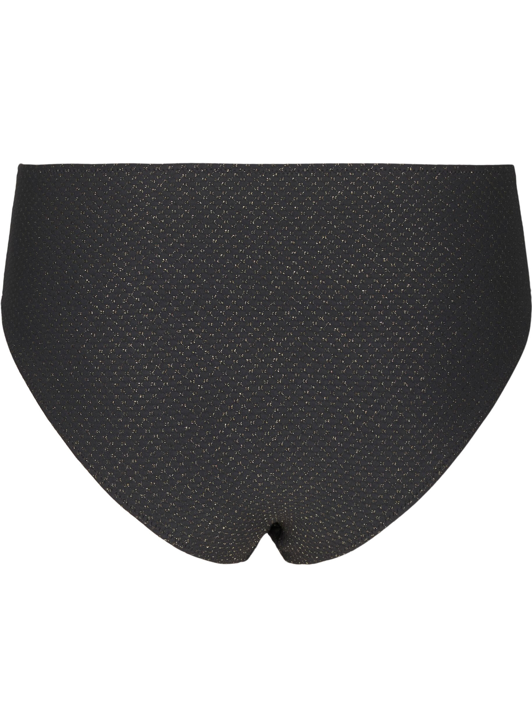 ZizziBikinihose mit Glitzer und Tai-Schnitt, Schwarz, Packshot image number 1