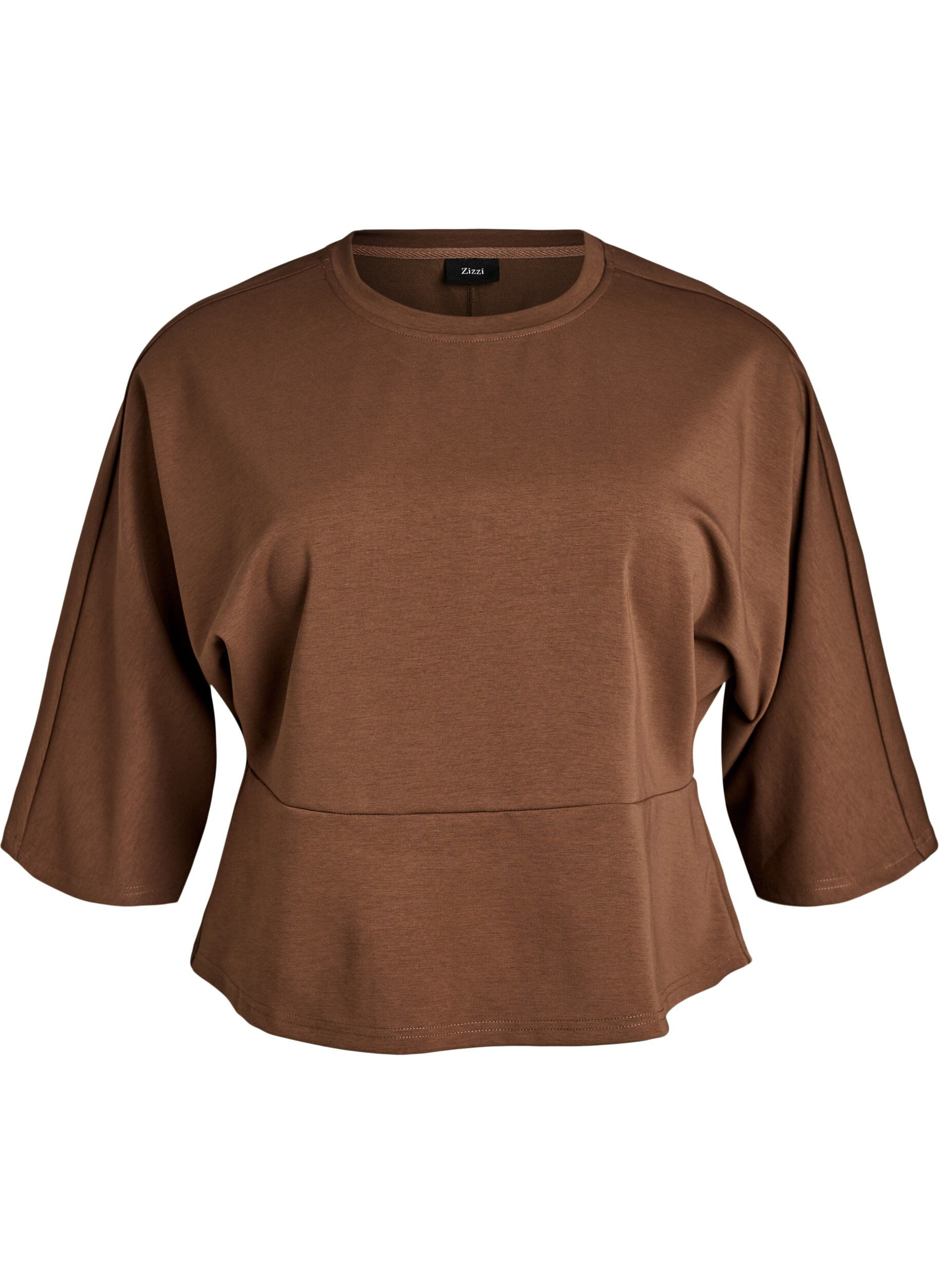 Peplum-Bluse mit ellenbogenlangen &Auml;rmeln