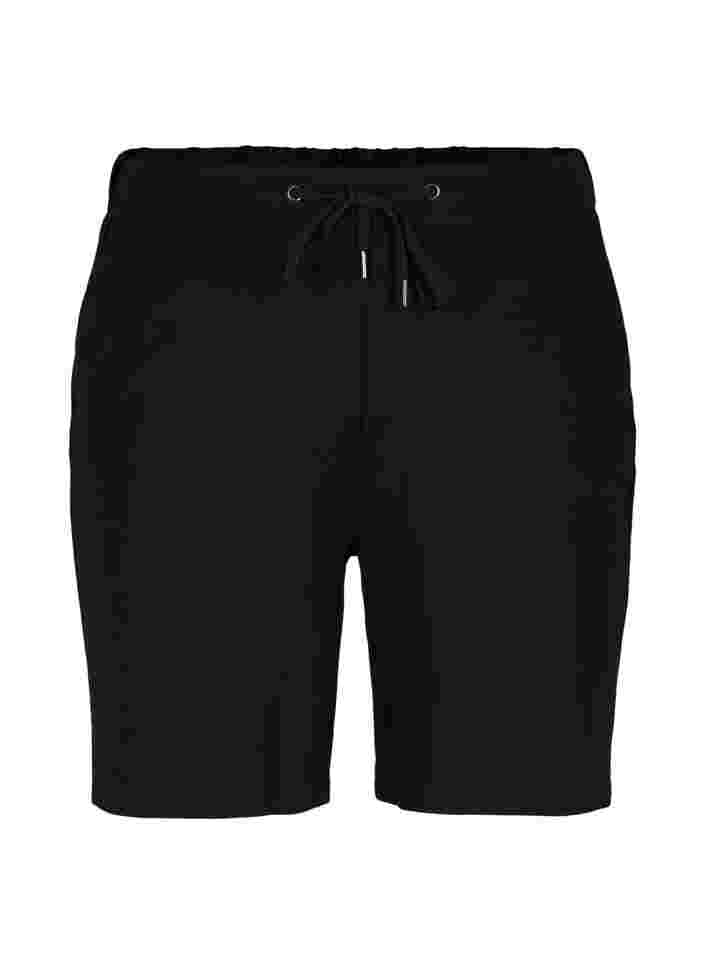 Lockere Shorts mit Kordelzug und Taschen, Black, Packshot image number 0