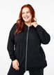 Sweat-Cardigan mit Kapuze und Taschen, Schwarz, Model image number 0