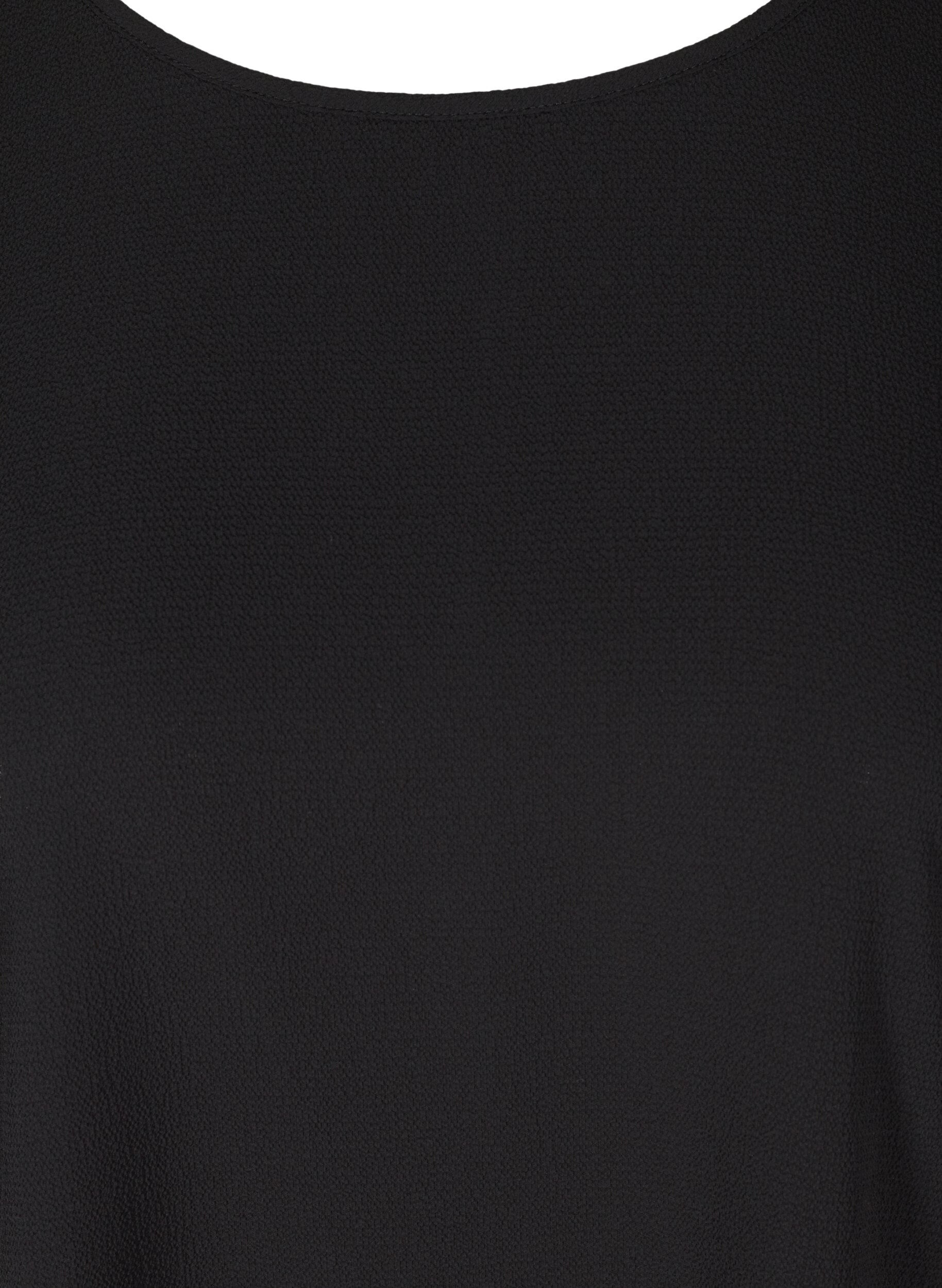 ZizziBluse mit kurzen &Auml;rmeln und Rundhalsausschnitt, Schwarz, Packshot image number 2