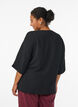 Bluse mit V-Ausschnitt und 3/4-&Auml;rmeln, Schwarz, Model image number 2