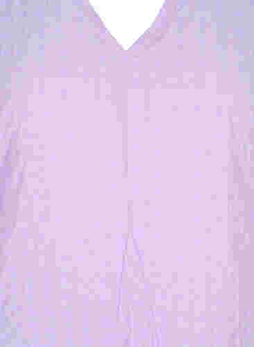 Kleid in Crêpe-Qualität mit V-Ausschnitt und Ballonärmeln, Lavendula, Packshot image number 2