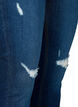 Super schlanke Amy Jeans mit Zerstörung und hoher Taille, Dark blue, Packshot image number 3