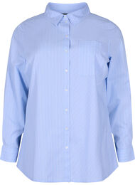 Gestreiftes Hemd aus Baumwollmischung, Blue w. White Stripe, Packshot