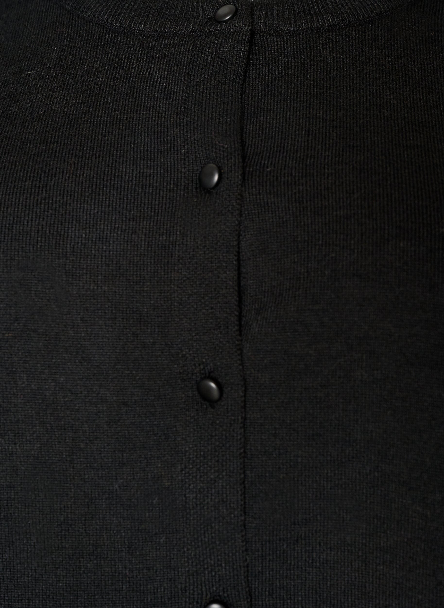 ZizziCardigan mit breitem Spitzensaum, Schwarz, Packshot image number 2