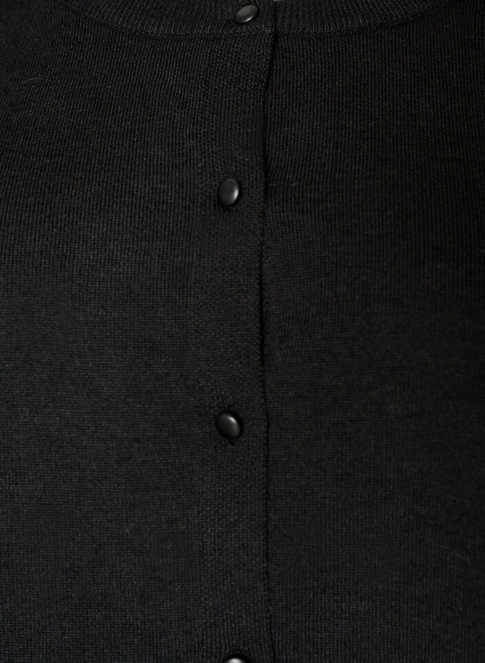 Cardigan mit breitem Spitzensaum, Schwarz, Packshot image number 2
