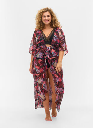 Strand-Kimono mit Print, Leaf AOP, Model image number 0