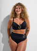 Hoch taillierter Tai-Bikini-Slip mit Golddetail, Schwarz, Model image number 0