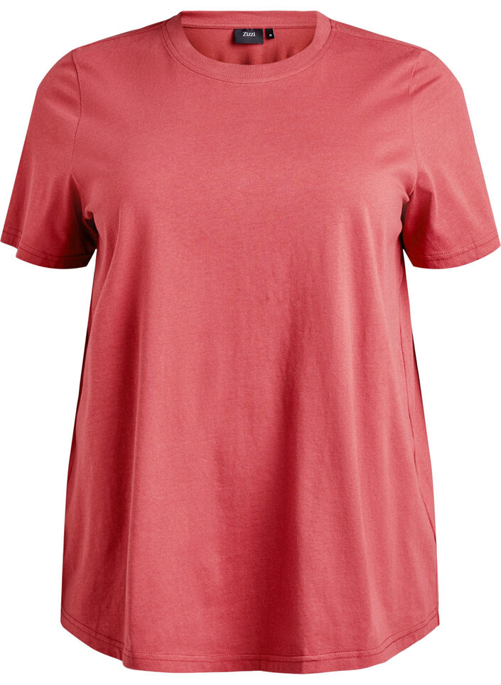 Basic T-Shirt aus Baumwolle mit Rundhalsausschnitt, Rot, Packshot image number 0