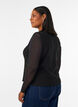 &Auml;rmelloses Top mit welliger Struktur und Knopfverschluss, Schwarz, Model image number 2