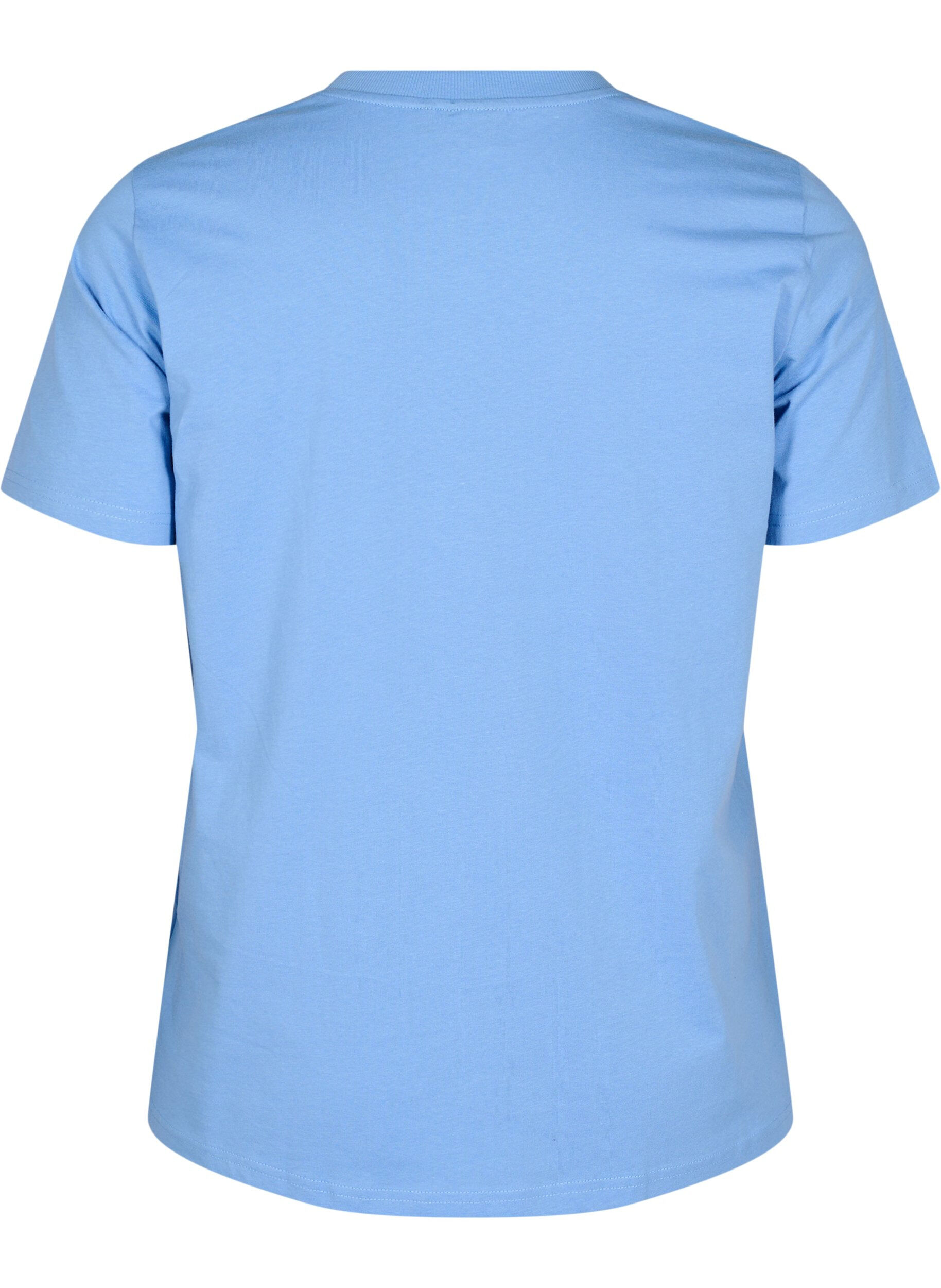 ZizziBasic-T-Shirt aus Baumwolle mit Rundhalsausschnitt, Blau, Packshot image number 1