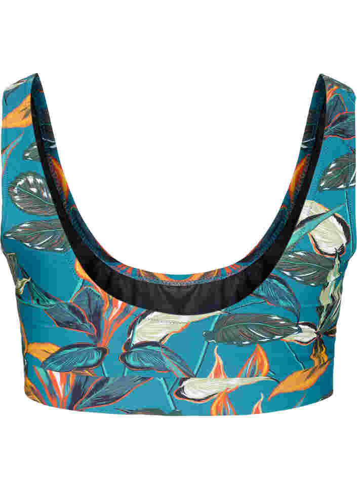 Bikini-Top mit Rundhalsausschnitt, Leaf Print, Packshot image number 1