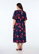 Midikleid mit Rosenprint und kurzen Ballon&auml;rmeln, Blau, Model image number 2