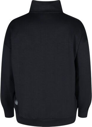 Hochgeschlossenes Sweatshirt mit Reißverschluss, Black, Packshot image number 1